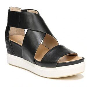 Dr. Scholl’s Original Collection Scout High Wedge Sandals Leather Black Size 7